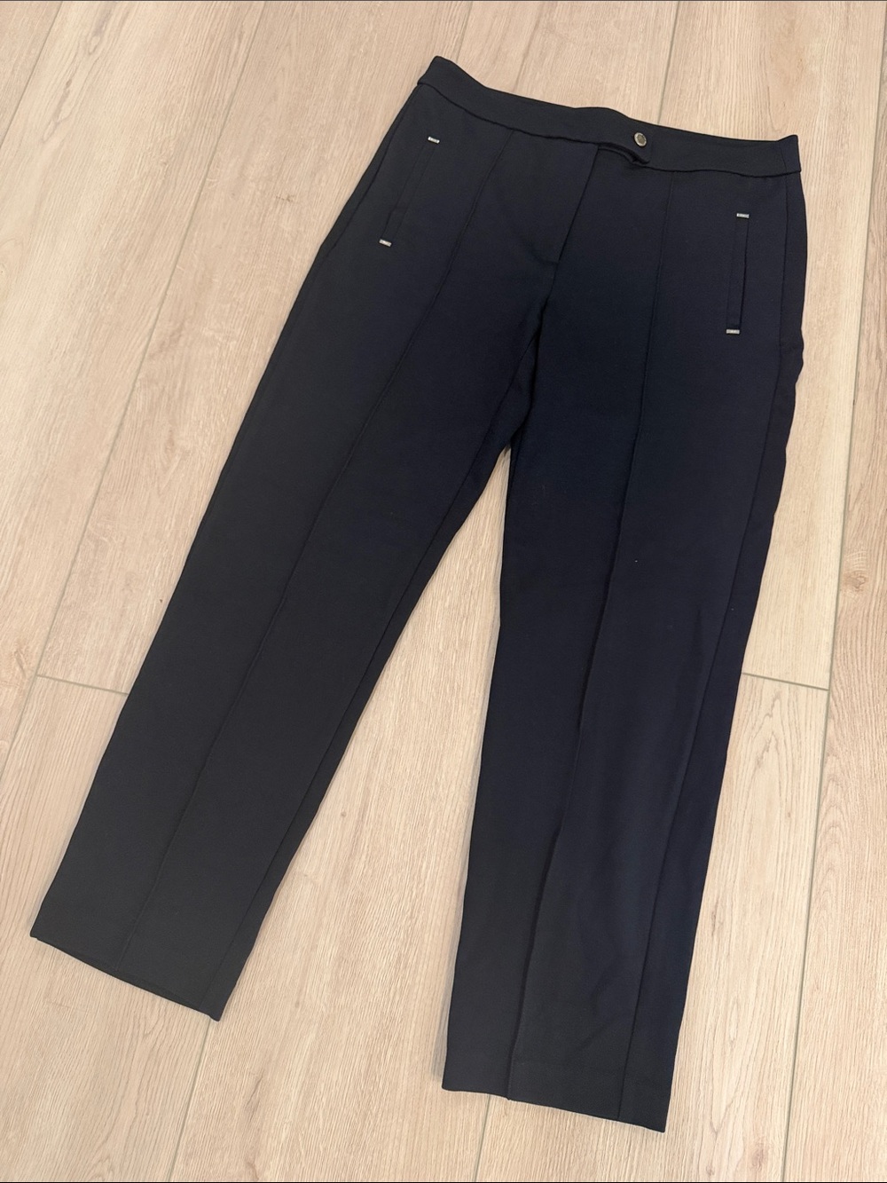 Marc New York Black Ponte Trousers with Front Crease